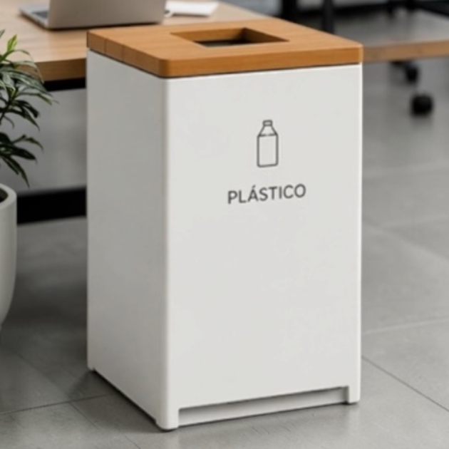70L White Waste Bin